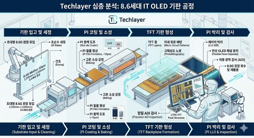 OLED 제조 공정 제1탄: 8.6세대 IT OLED 기판 개념도 및 정밀 AOI 검사