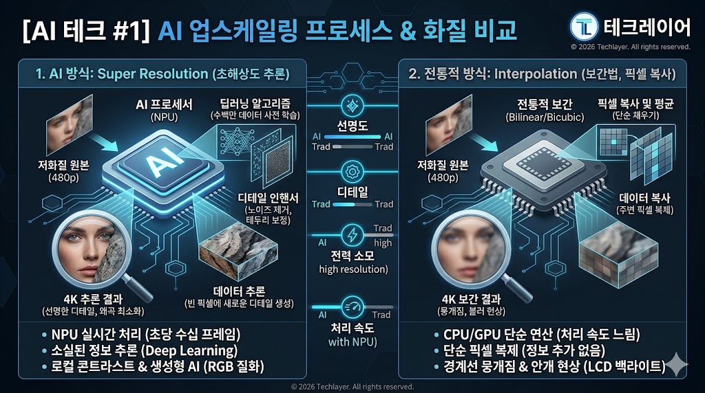 AI 업스케일링 프로세스 & 화질 비교